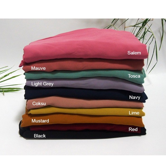 Khimar Ceruty 2 Layer  Set Masker