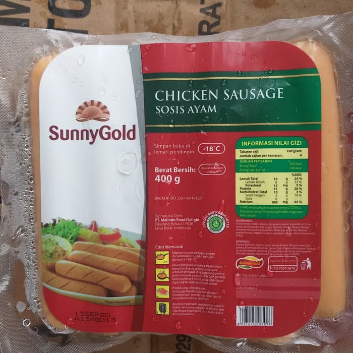 

SUNNY GOLD sosis ayam 400gr chicken sausage400g