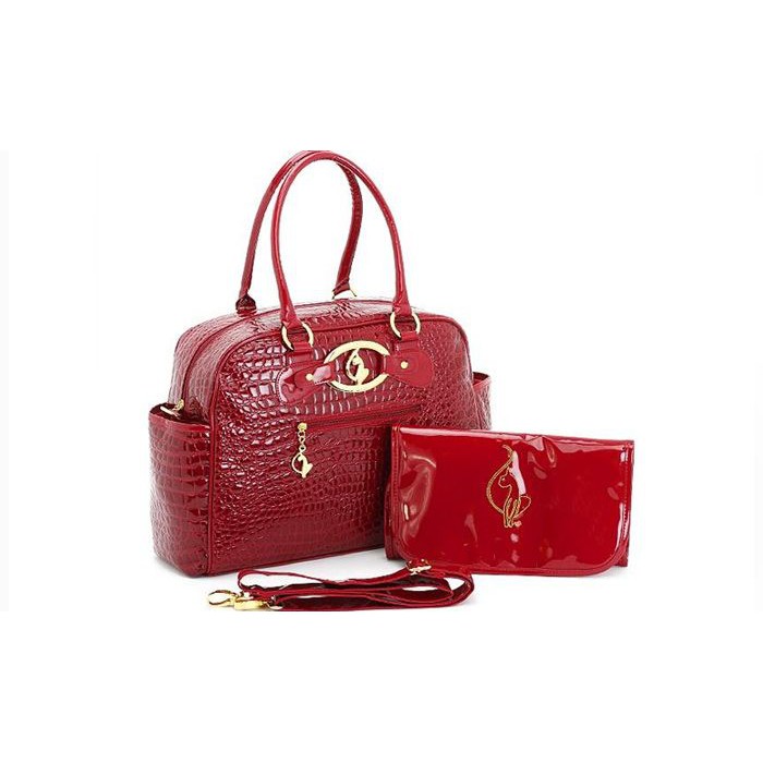 Baby Phat Diaper Bag Faux Croco Red