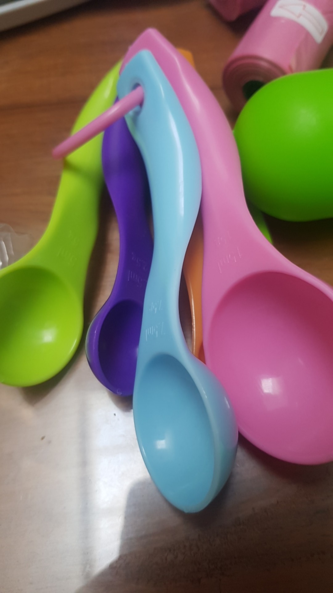 Sendok Set Takar Takaran Plastik Warna Serbaguna Bumbu Dapur 5 Pcs In1 Measuring Gram Spoon Baking