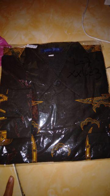 Hem Bambu Sogan Kemeja Batik Pria Lengan Panjang Full Furing Katun Sragen Solo Baju Murah Jumbo Xxl