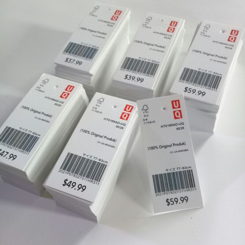 

hang tag label baju merk READY STOK label pakaian hangtag preloved