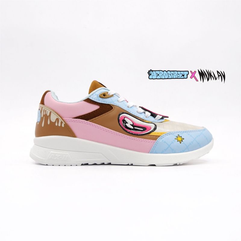 SEPATU  AEROSTREET X MUKLAY LIMITED EDITION SIZE 40 SHITTY AWESOME COKELAT MUDA BIRU MUDA PRIA WANIT