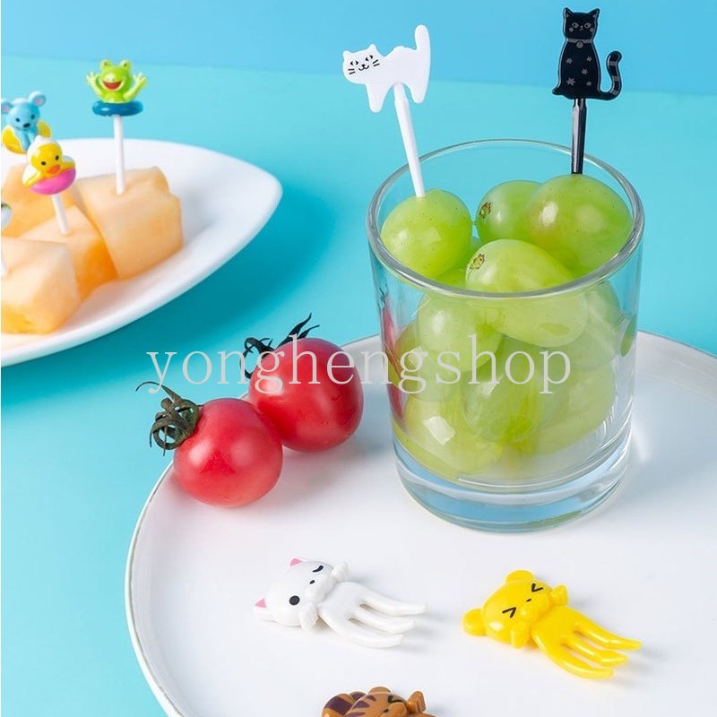 1 Set Garpu Buah / Dessert Mini Desain Kartun Hewan Untuk Perlengkapan Pesta Anak
