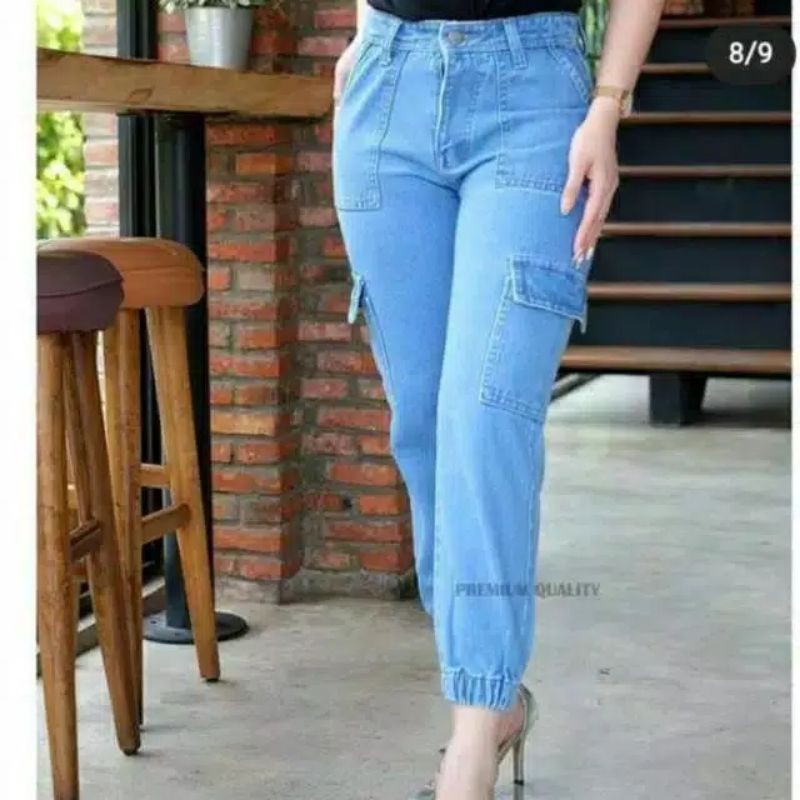 Celana jeans wanita / Jeans cargo / celana jeans boyfriends