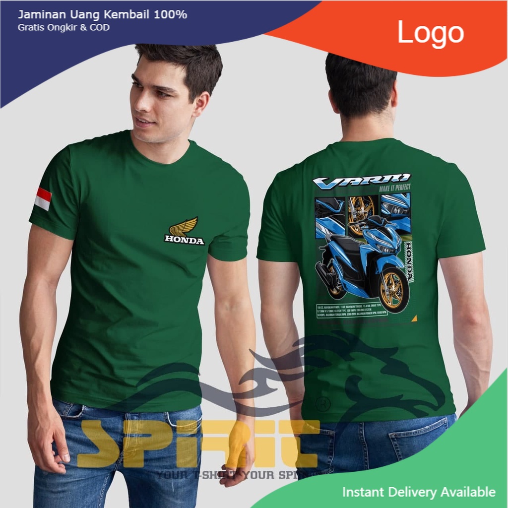 Baju Kaos Distro Motor Vario Racing Honda Vario Sablon DTF Premium Cotton 100% Original Jumbo-Spirit