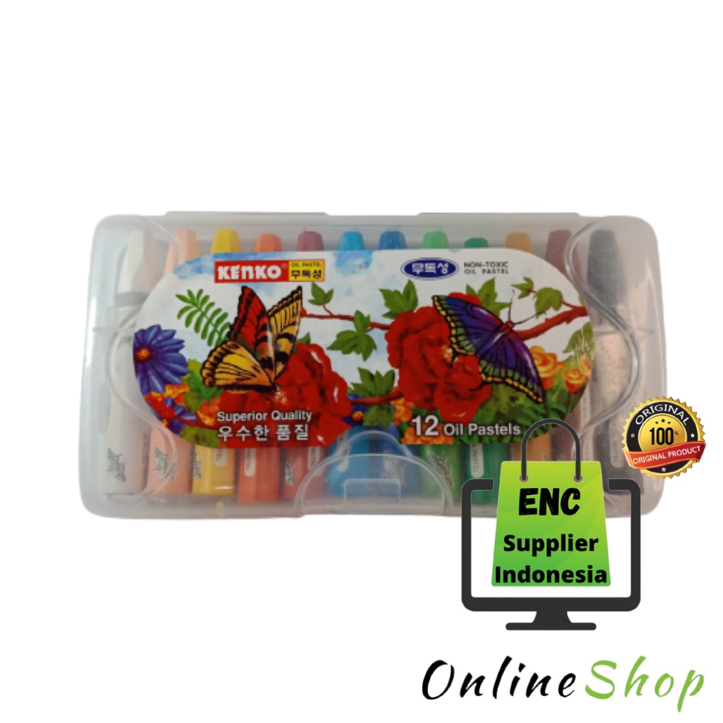 

12 w KENKO crayon oil pastel 12 warna 12w krayon minyak per set - enc.sup