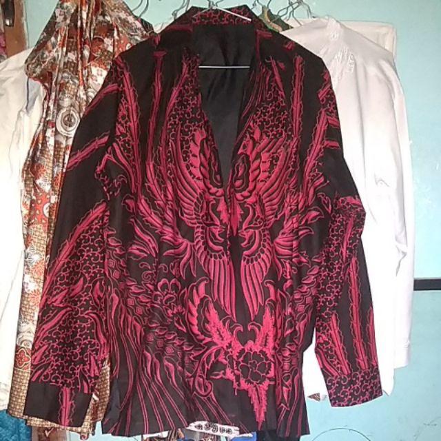 Kemeja Batik Katun Sragenan Full Furing Peksi Abrit By Aljaya Batik Solo