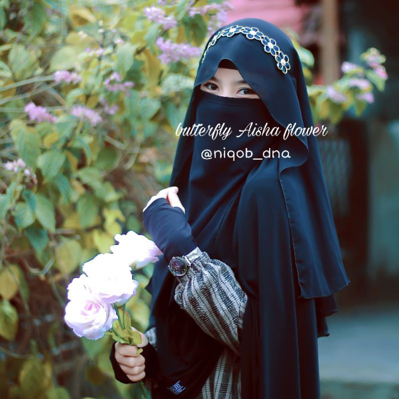 niqob yaman /veil aisyah flower..niqob siffon termurah