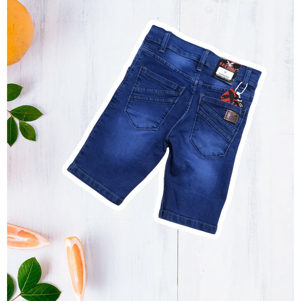 Celana pendek jeans anak bahan denim premium tebal ukuran 24 sampai 26