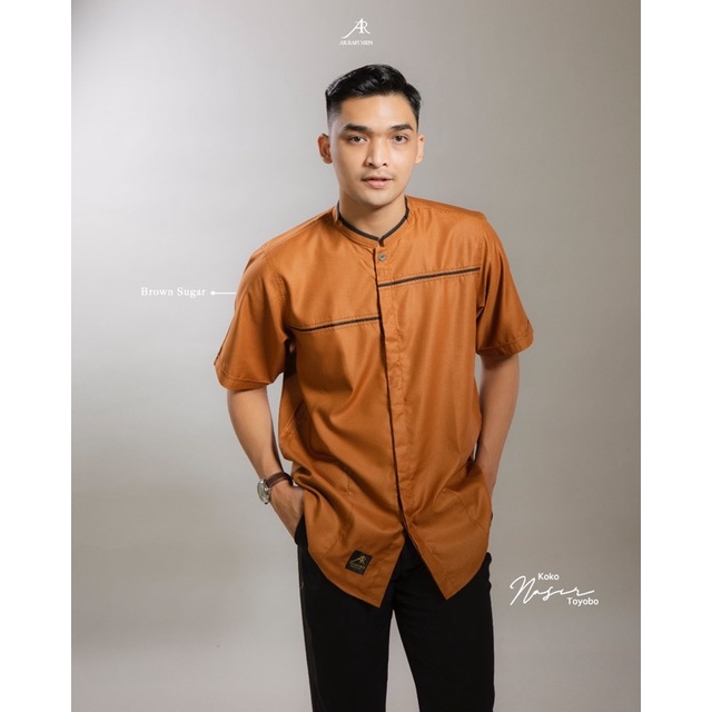 BAJU KOKO PRIA LENGAN PENDEK KOKO NASIR BY ARRAFI FASHION PRIA TERBARU