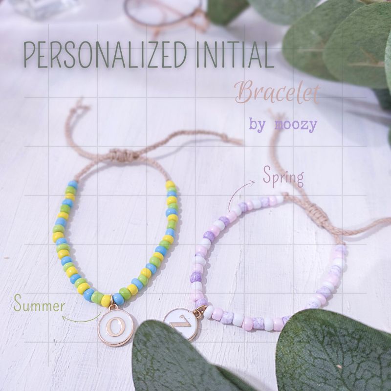 Personalized Initial Bracelet / Gelang Tali Inisial Huruf / Gelang Korea / Gelang Aesthetic