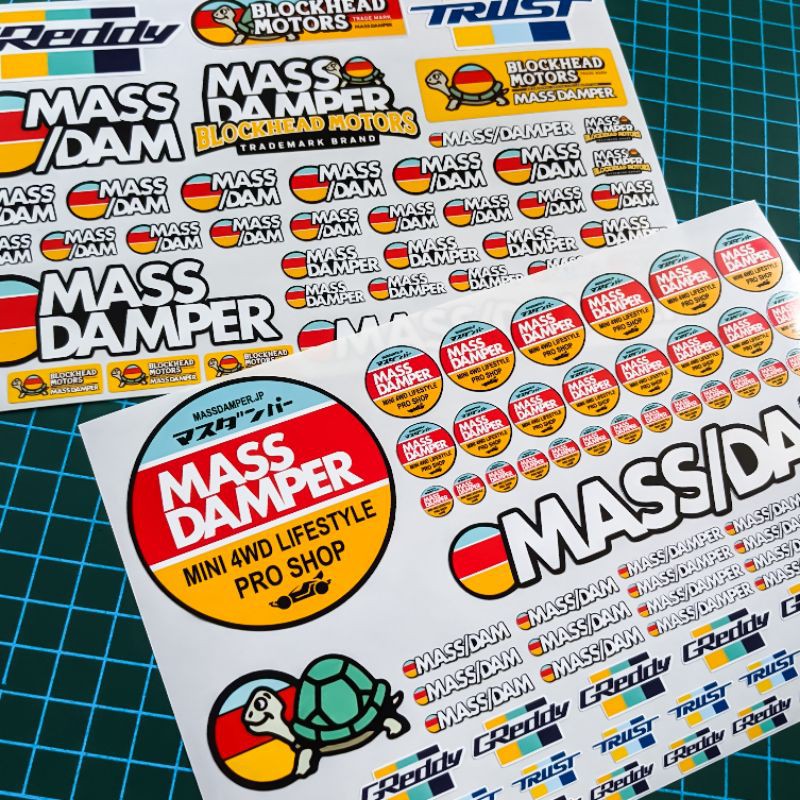 Sticker Tamiya Mini 4WD Mass Bamper Tinggal Tempel Sudah Cutting Mesin