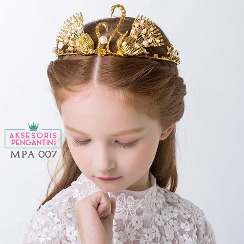 AKSESORIS CROWN TIARA MAHKOTA RAMBUT PESTA SWAN ANAK MPA007