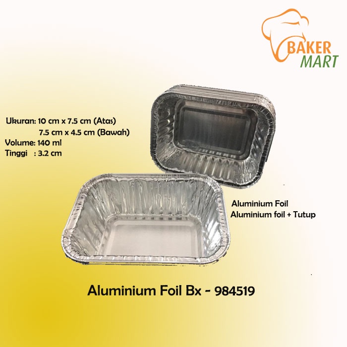 Aluminium Foil / Tutup Mika Bx - 984519 / Tray Foil Brownies Mini/Klapertaart/Macaroni Schotel Ukura