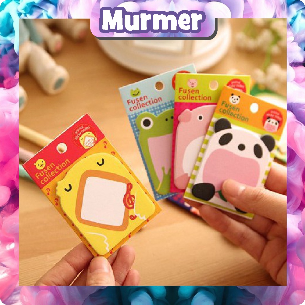 MurmerOfficial R457 Sticky Notes Memo Sticky Notes Zoo Animal Buku Catatan Kecil Mini Book Karakter Lucu