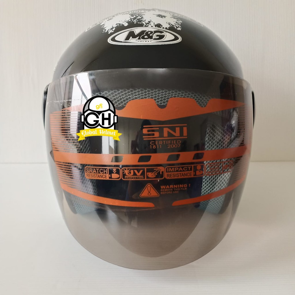 HELM EVOLUTION NEWS BLACK HALF FACE MODEL GM EVO