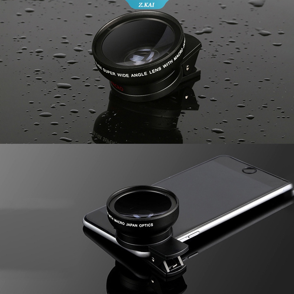 2 in 1 Lensa Universal 37mm Profesional 0.45x 49uv Ultra Wide Angle + Macro HD