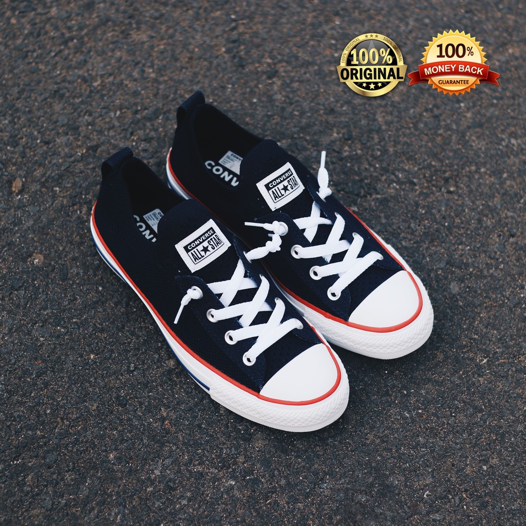 Converse CT All Star Shoreline Knit Slip Obsidian/White/Black - Original Garansi Uang Kembali