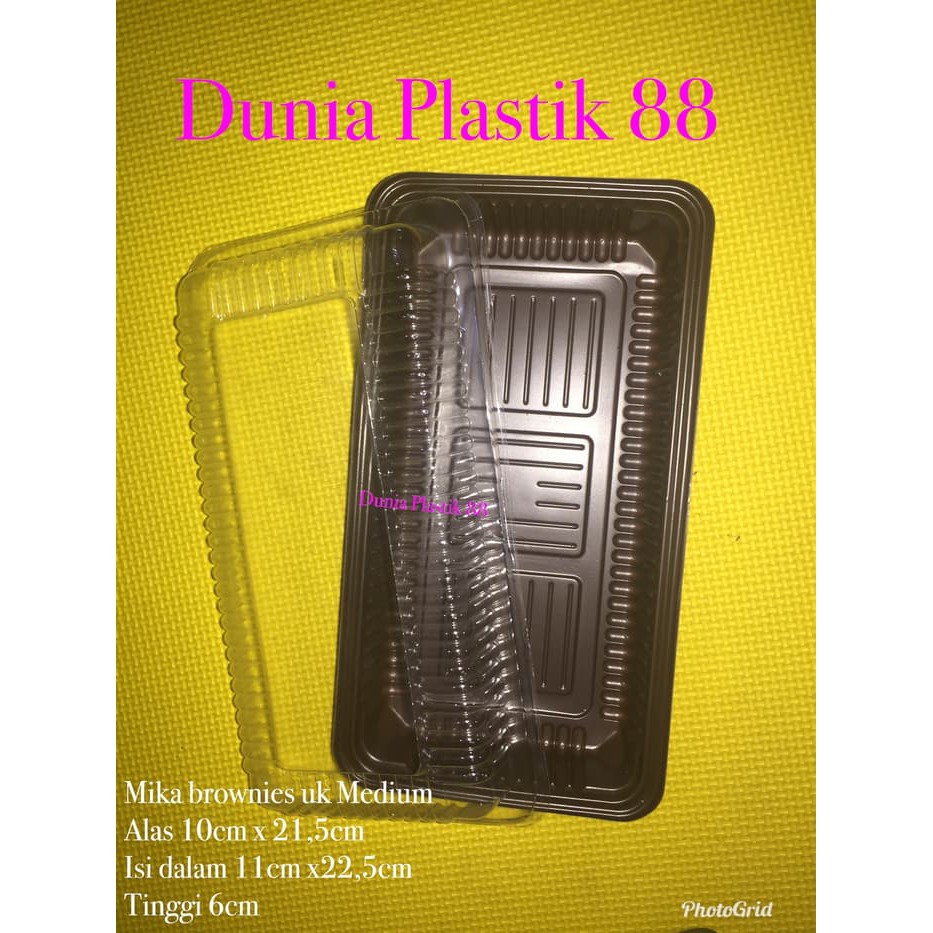  50pc box  kotak MIKA plastik  coklat tempat  kue  BROWNIES 