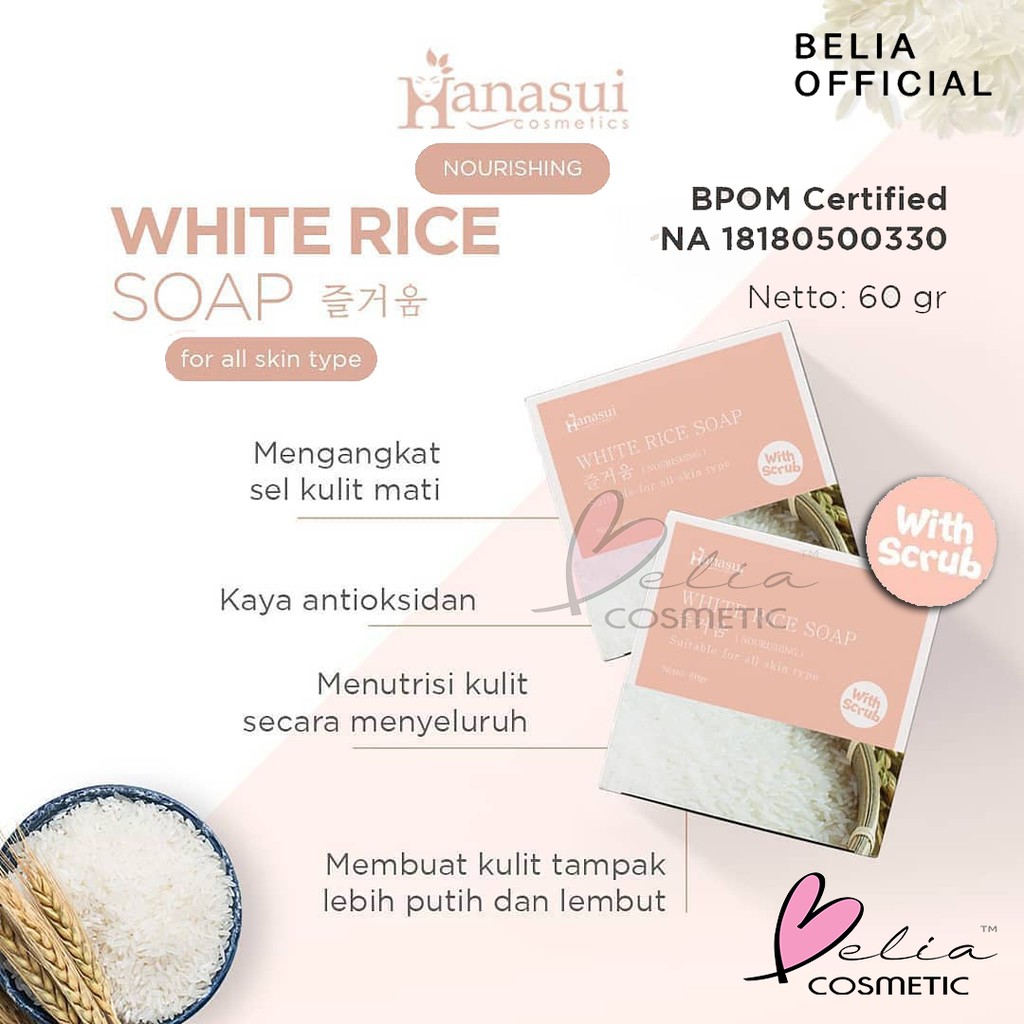❤ BELIA ❤ HANASUI Coffee Soap 30g White Rice - Bamboo Charcoal - Aloe Vera 60g | sabun scrub hanasui