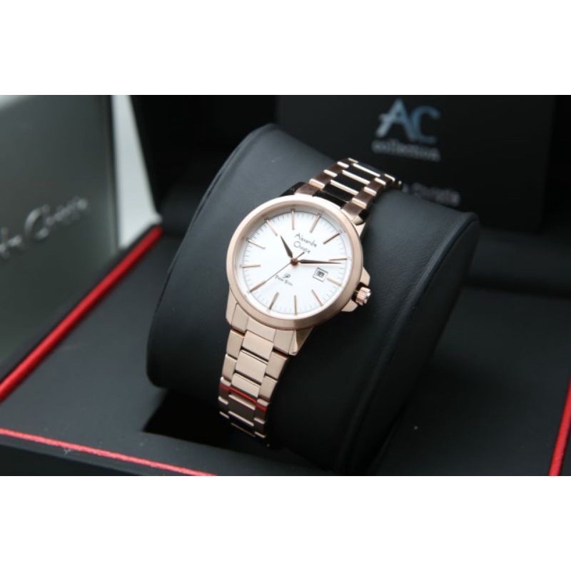 ALEXANDRE CHRISTIE AC 1008 JAM WANITA ORIGINAL GARANSI RESMI 1TAHUN-rosegold