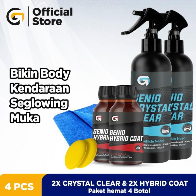 Paket Double 2X Genio Crystal Clear & 2X Genio Hybrid Coat