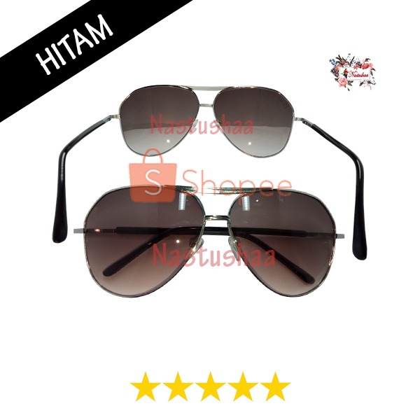 Kacamata Hitam Gradasi Pria Wanita Sunglasses Kaca Mata Fashion Gaya Frame Model Aviator Metal Unisex Gaya Korea Style Trendy Anti UV400