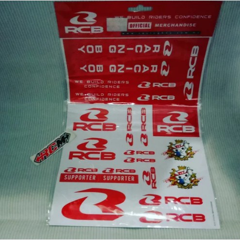 STIKER LIST EMBLEM RCBB RACING BOY RACINGBOY OFFICIAL ORI MERCHANDISE ISI 22PC