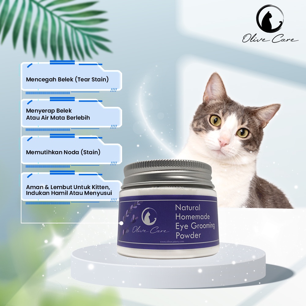 Olive Care Eye Grooming Powder Bedak Mata Kucing untuk Cegah Noda, Kuning-Kuning dan Perawatan Wajah Bersih Sweety  Petshop