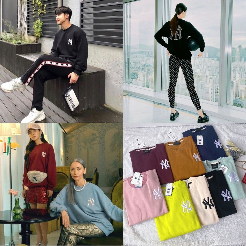 (Full Tag & Polybag) MLB Korea Sweatshirt - Fleece Sweater Unisex - Pria Wanita - 100% Original Bran