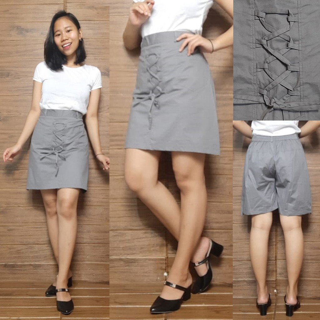 SB Collection Celana Pendek Zanti Hotpants Rok Midi Casual Jumbo Wanita