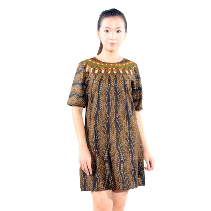 Batik Aksen iBajui Batik Dress Batik Sinaran Bulu Klasik 