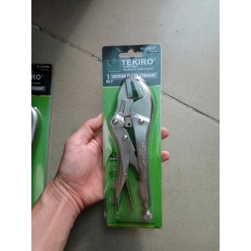 tekiro LG 0767 tang buaya lurus 7 inch locking grip pliers straight 7&quot; LG0767