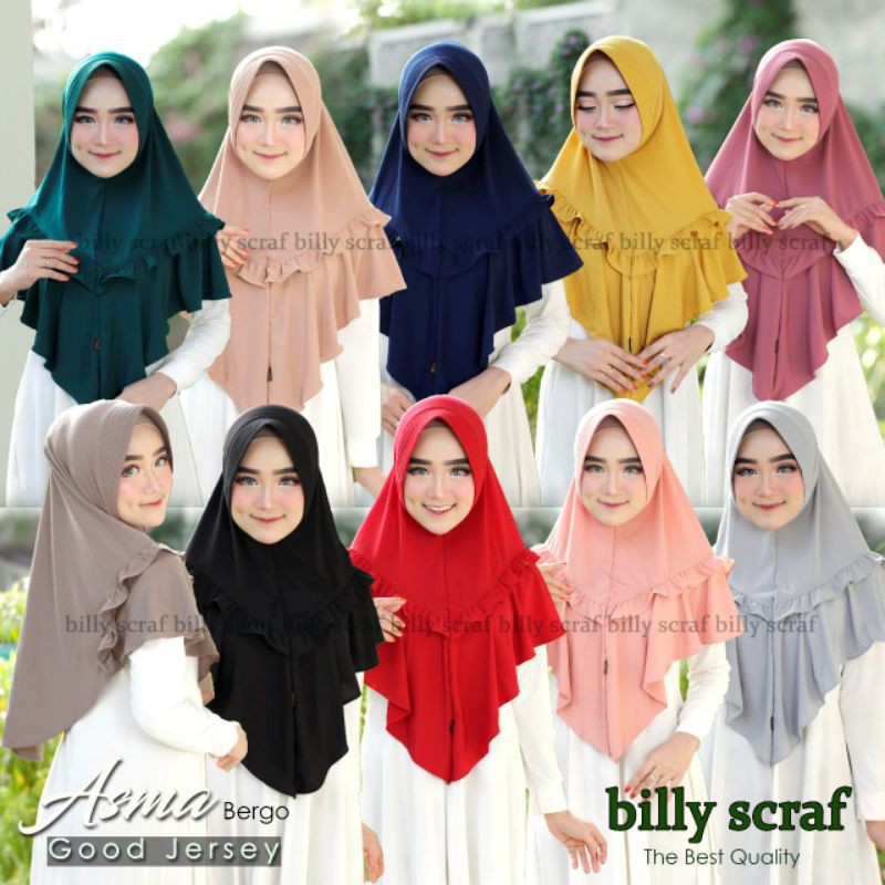 hijab instant/bergo asma ori billy scarf