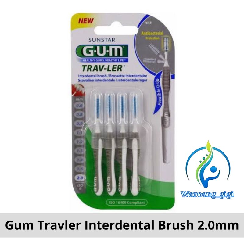 GUM Interdental Brush Trav Ler Travler 2.0mm (Abu Abu)