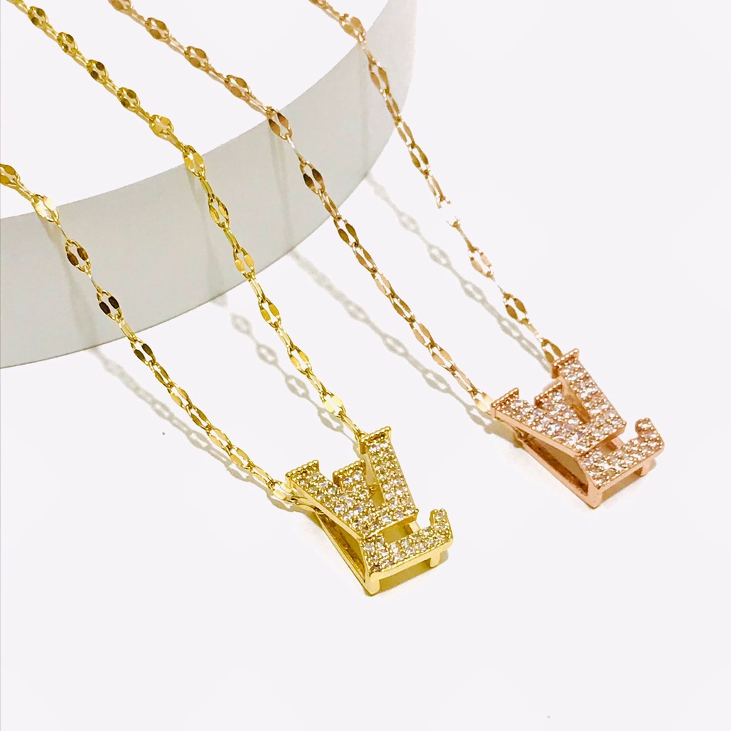 Kalung Titanium Wanita Lapis Emas Anti Karat KP-199