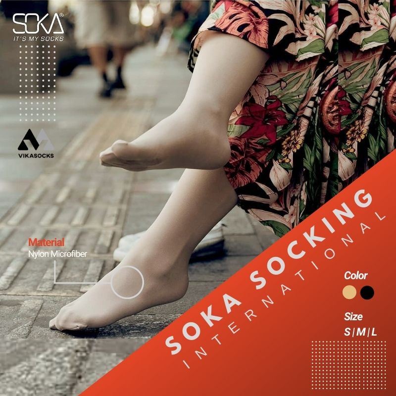 SOKA SOCKING - Kaos Kaki Jempol Stocking Polos-3