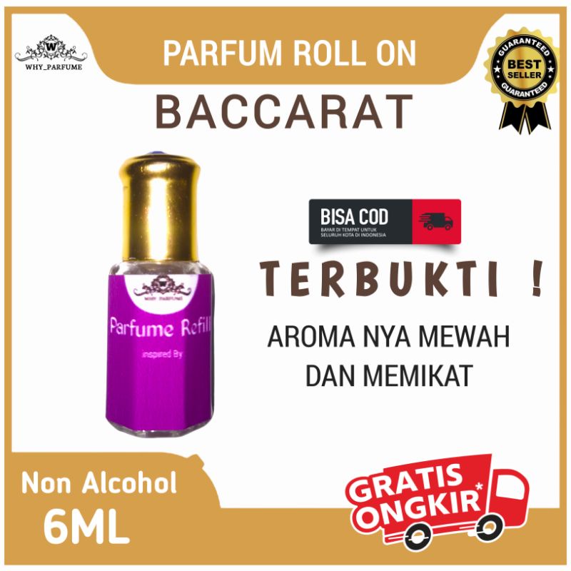 Parfum BACCARAT Roll on 6ML Minyak Wangi Oles Non Alkohol Tahan Lama
