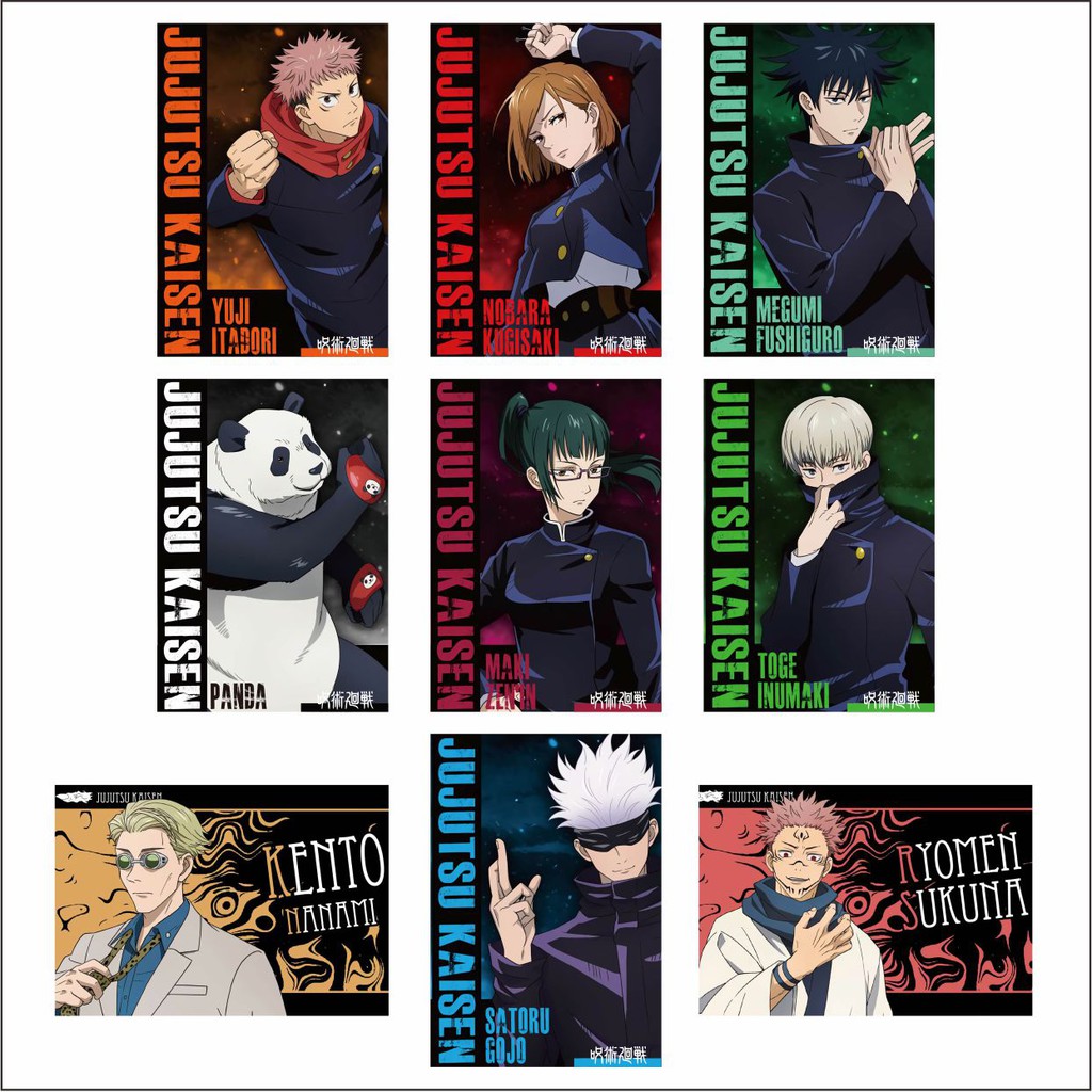 Poster A4 &amp; Pola Deco Mini PosterAnime Jujutsu Kaisen - Karakter Itadori Gojo Megumi Fushiguro Kugisaki Nobara Inumaki Maki Zenin