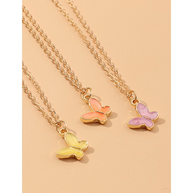 LRC Kalung Fashion Dripping Butterfly Hollow Alloy K4583X