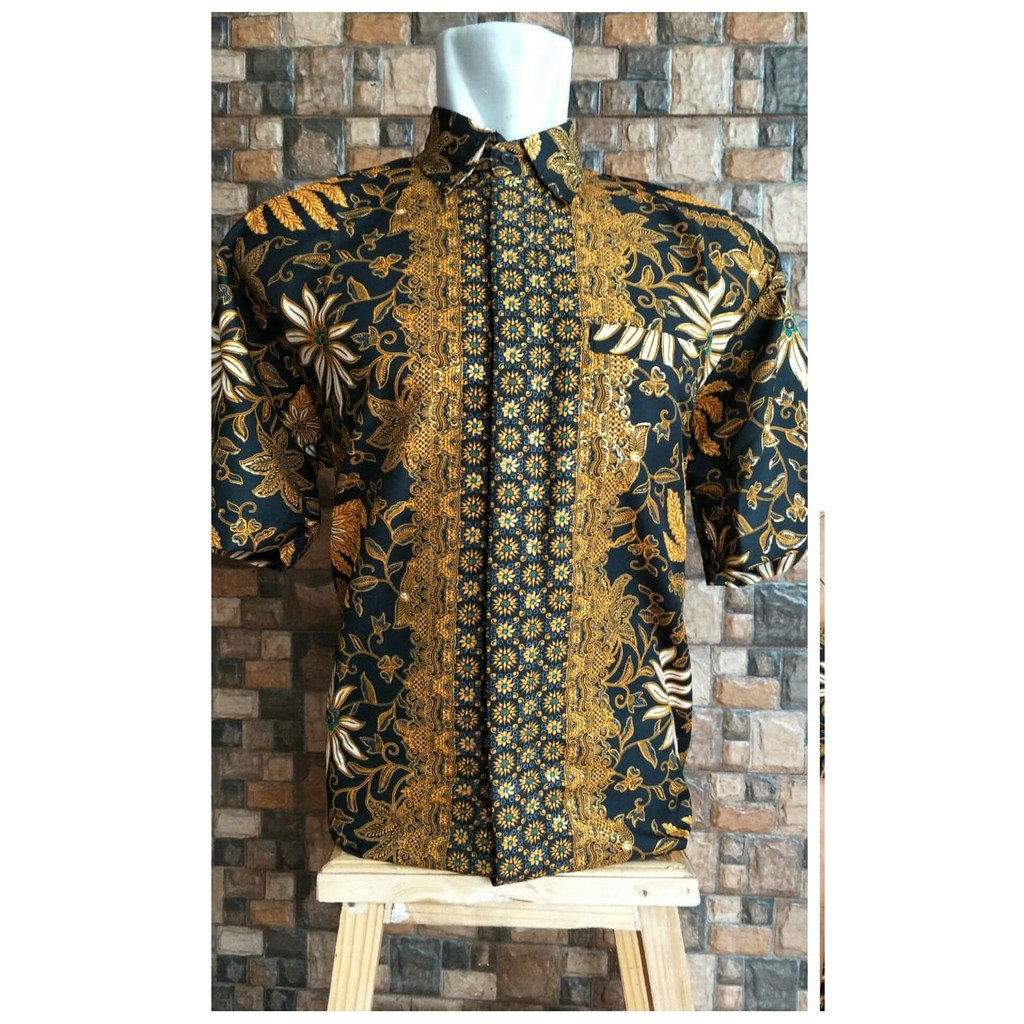 Kemeja Batik Pria Motif Pisang Gold Dan Warna Lain