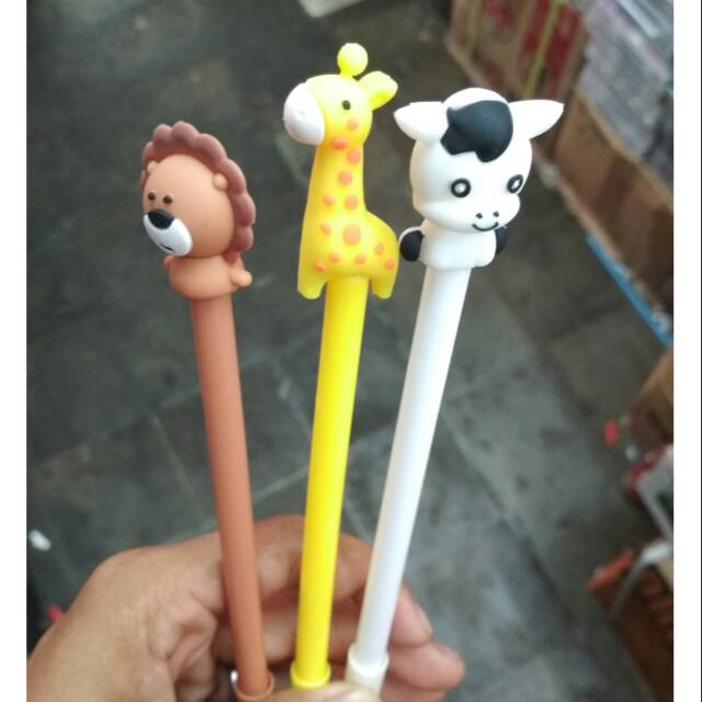 

Pulpen Gel karakter Animals isi 12 pcs murah