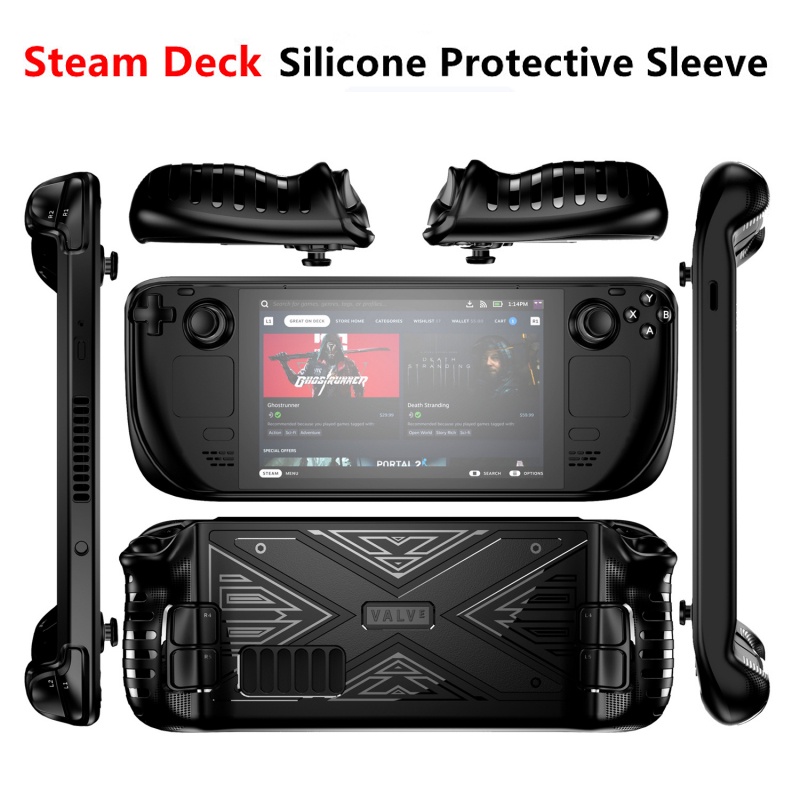 Soft Case TPU Shockproof Anti Jatuh Cover Proteksi Belakang Konsol Game Steam Deck