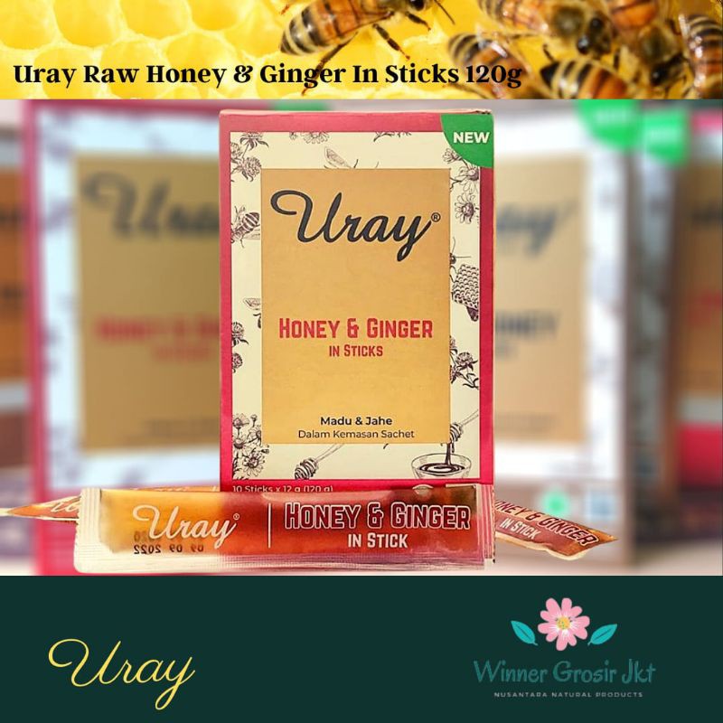 

Madu Uray Honey Sachet - Ginger Stick - Murni Sehat - Madu Original 100% Alami 120g