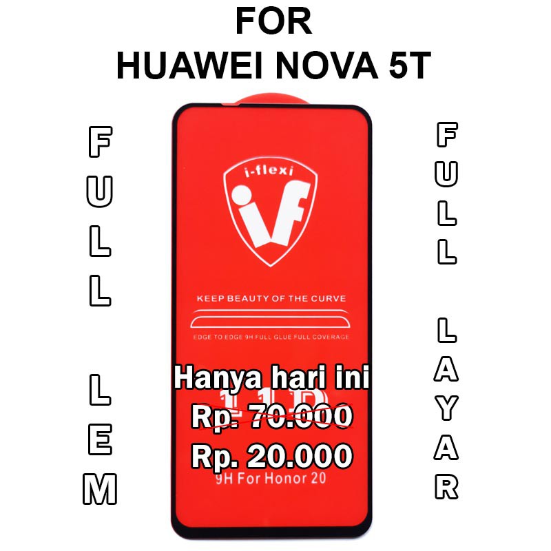 Tempered glass 5D Huawei Nova 5T full lem full anti gores