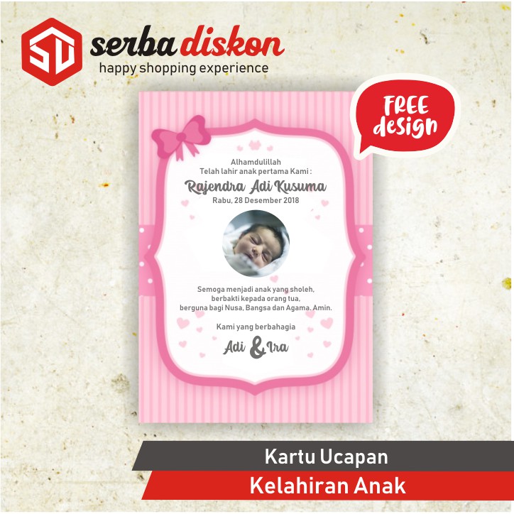 Kartu Ucapan Tasyakuran Kelahiran Bayi High Quality