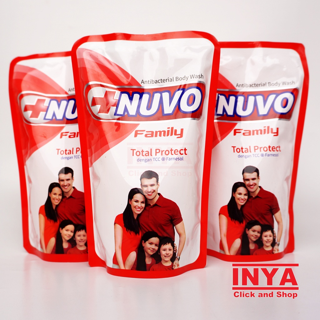 NUVO FAMILY TOTAL PROTECT ANTIBACTERIAL BODY WASH 450ml REFILL - Sabun Cair