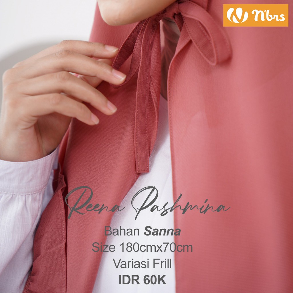 Nibras Hijab Reena Pashmina Bahan Sanna Jilbab Pashmina Rample Polos Syari