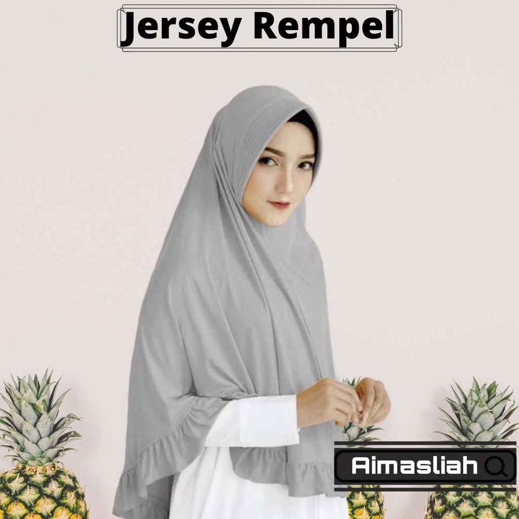 Hijab jersey rempel jumbo | Jilbab Bergo Hamidah Rempel